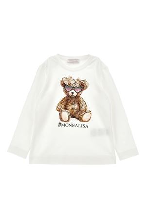white cotton tshirt MONNALISA KIDS | 19F61660030001